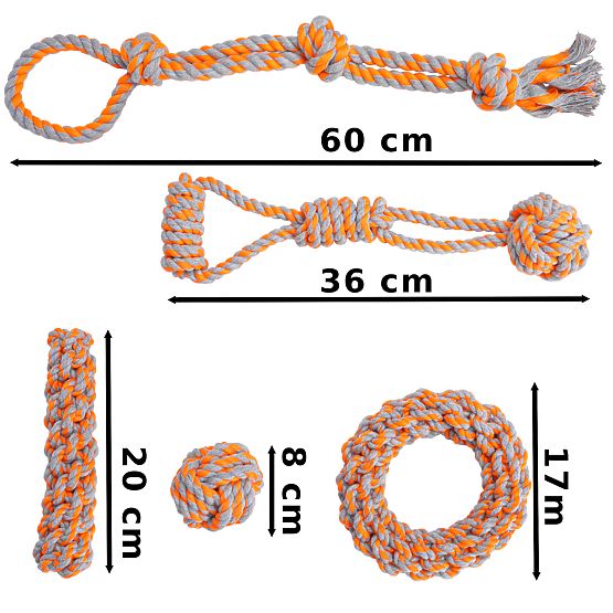 Sada preťahovacích hračiek pre psov SPANKY 5 kusov