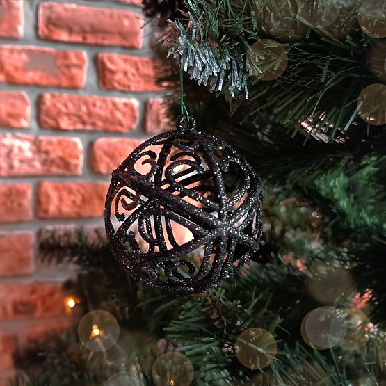 SADA VIANOČNÝCH GÚĽ BLACK 6KS KL-21X25
