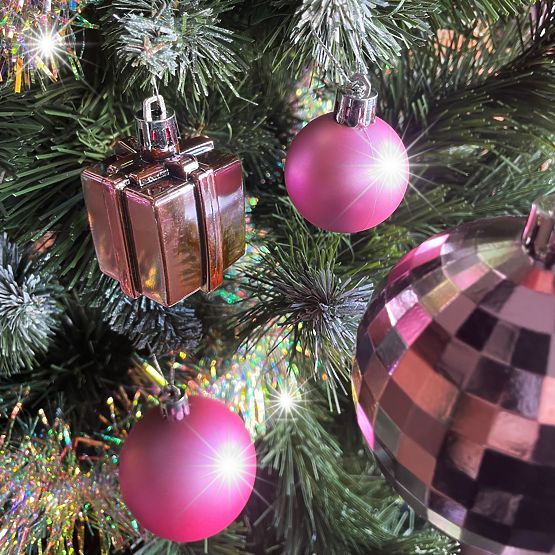 Sada vianočných ozdôb Lila/Rose 208 ks