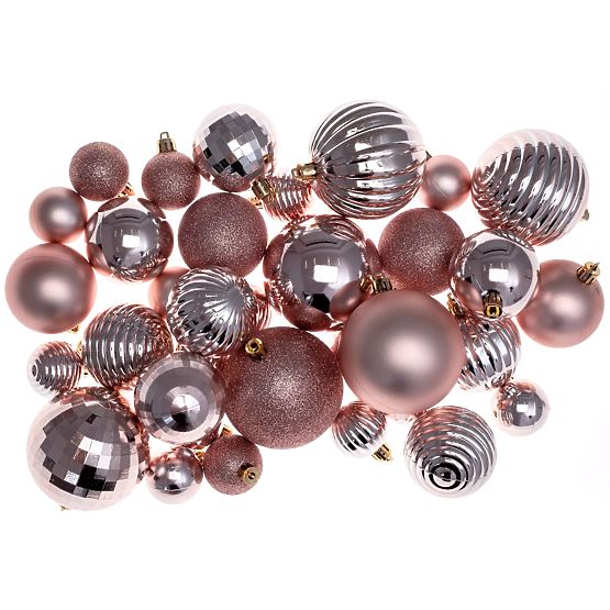 Sada vianočných ozdôb Pink/White 115ks