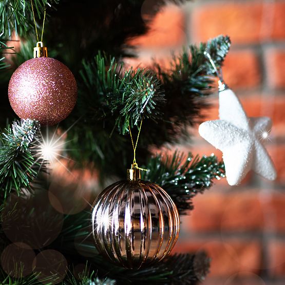 Sada vianočných ozdôb Pink/White 115ks