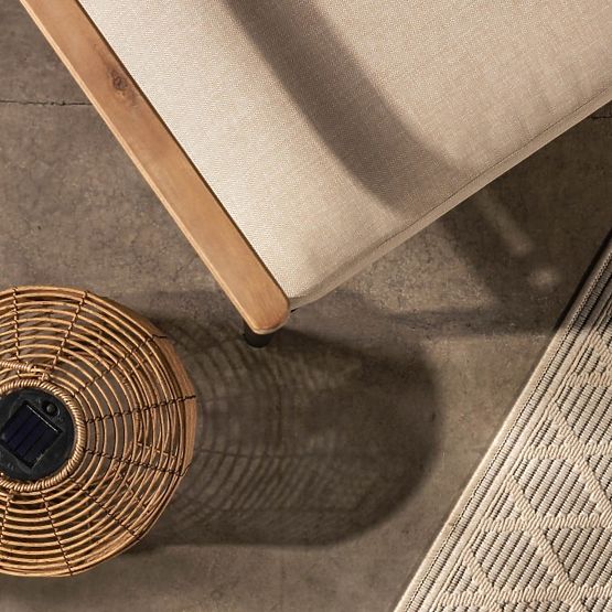 Sada záhradného nábytku Porticello, hliníková, akáciové drevo FSC, teakový vzhľad, béžová/čierna