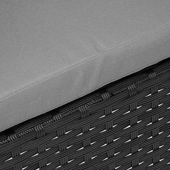 Sada záhradného nábytku z technoratanu MAGNOLIA čierna so sivými vankúšmi