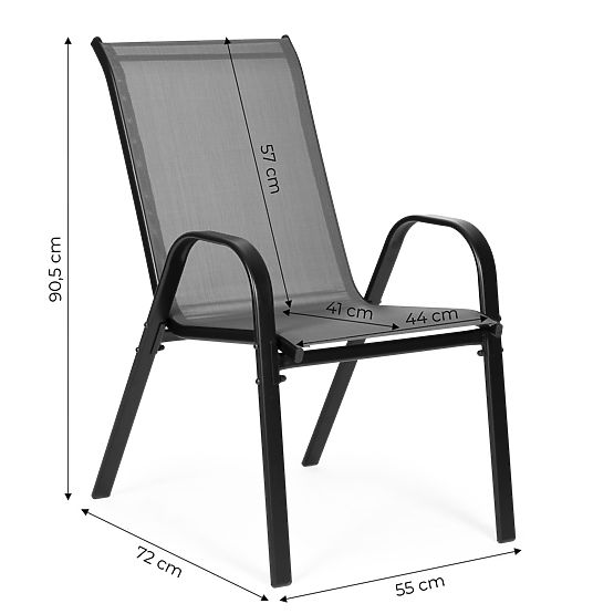 Sada záhradných stoličiek na terasu balkón sivé