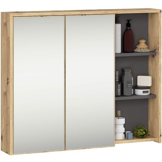 SADA ZÁVESNÉHO KÚPEĽŇOVÉHO NÁBYTKU VAMI DUB ARTISAN / GRAFIT ŠEDÝ