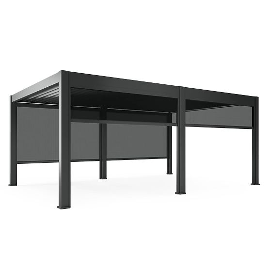 Samostatne stojaca záhradná pergola Lumera z hliníka, 4x6 m, bioklimatická, LED osvetlenie, elektric