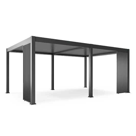 Samostatne stojaca záhradná pergola Lumera z hliníka, 4x6 m, bioklimatická, LED osvetlenie, elektric