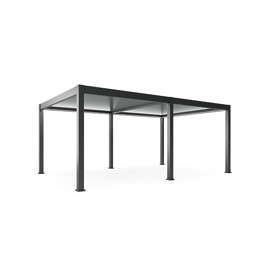 Samostatne stojaca záhradná pergola Lumera z hliníka, 4x6 m, bioklimatická, LED osvetlenie, elektric
