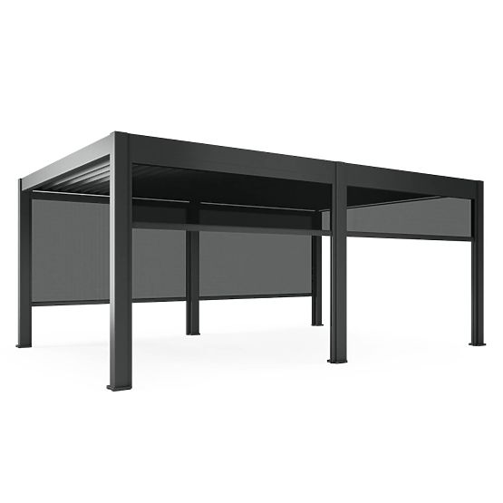 Samostatne stojaca záhradná pergola Lumera z hliníka, 4x6 m, bioklimatická, LED osvetlenie, elektric