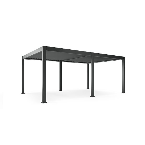 Samostatne stojaca záhradná pergola Lumera z hliníka, 4x6 m, bioklimatická, LED osvetlenie, elektric