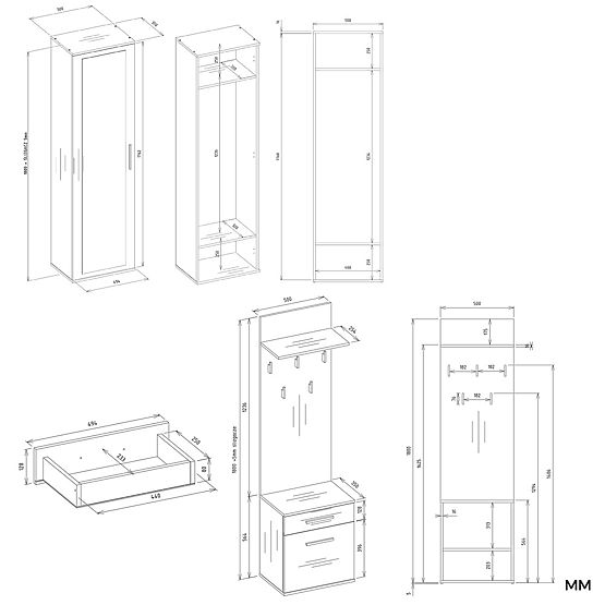 Šatníková skriňa DUO ANTRACIT ARTISAN