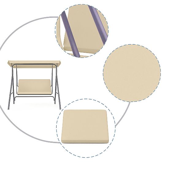 Sedák na záhradnú hojdačku 127x100 cm béžový MultiGarden