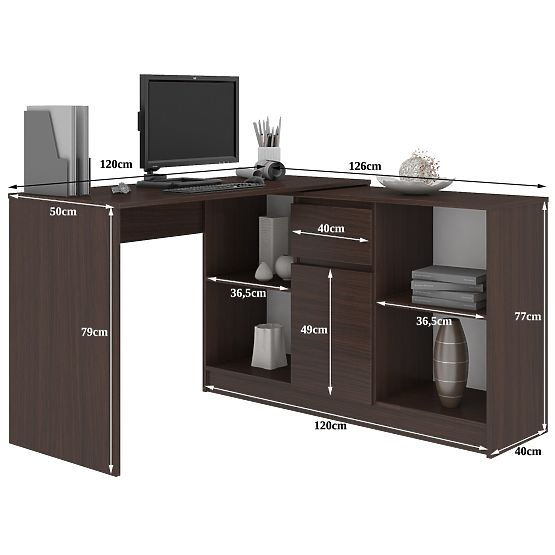 SESTAVA CLP B-17 KOMODA + PÍSACÍ STÔL WENGE