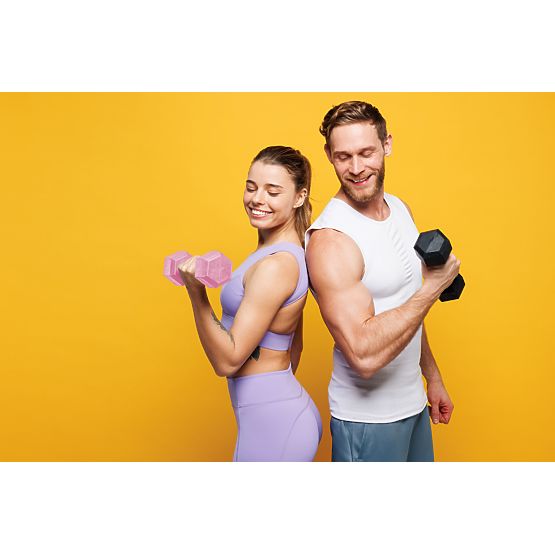 Šesťhranné činky sada 2x2 kg závažia na cvičenie fitness ružové ModernHome