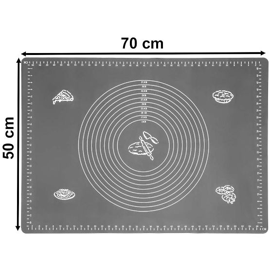 Silikónová pracovná doska SELMA grafitová 70x50 cm