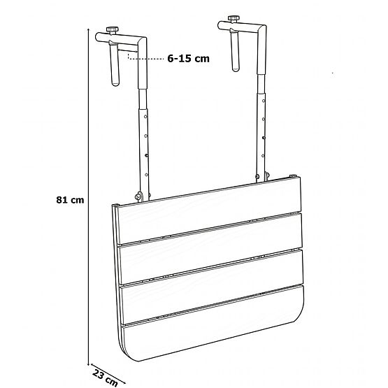 Skladací balkónový stolík ARETTO čierny