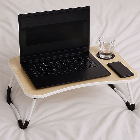 Skladací podstavec pod notebook 60x40 cm s lampičkou a ventilátorom ModernHome