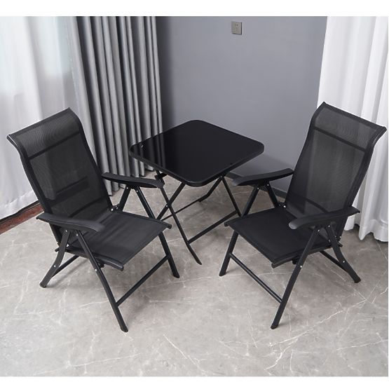 Skladací sklenený záhradný stôl na terasu, kávový
