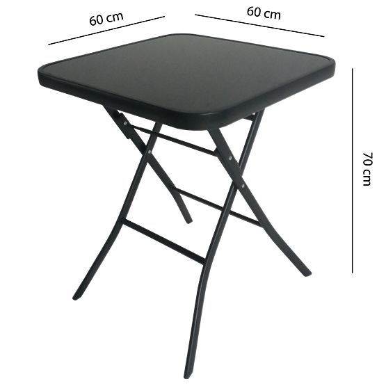 Skladací sklenený záhradný stôl na terasu, kávový
