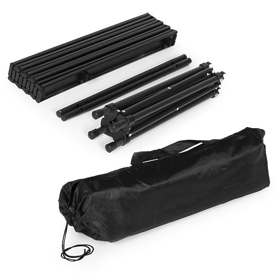 Skladací turistický stôl 53x55 cm kempingový s taškou čierny MultiGarden