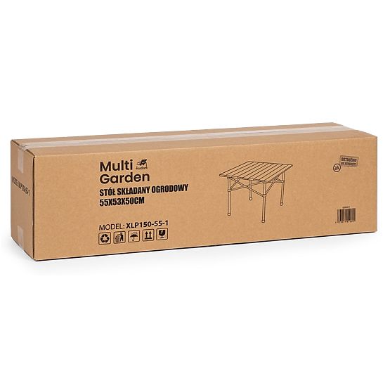 Skladací turistický stôl 53x55 cm kempingový s taškou čierny MultiGarden