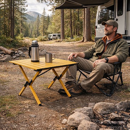 Skladací turistický stôl 60x60 cm kempingový s taškou MultiGarden