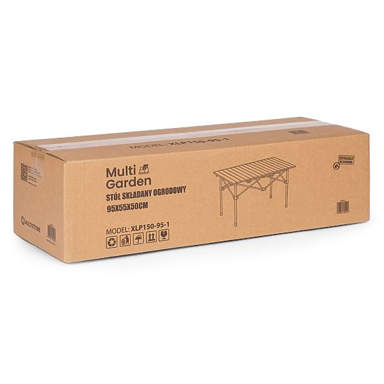 Skladací turistický stôl 95x55 cm kempingový s taškou čierny MultiGarden