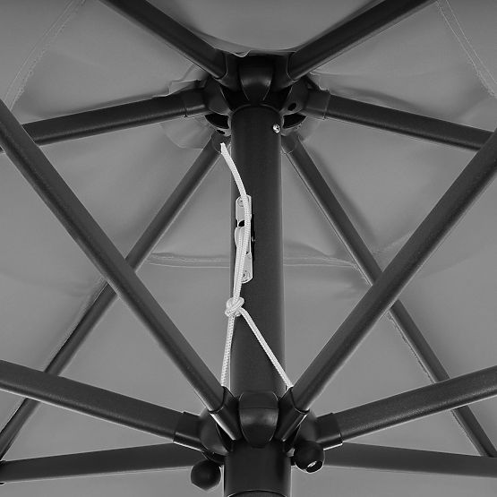 Skladací záhradný balkónový dáždnik nastaviteľný 210 cm sivý