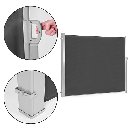 Skladacia markíza 300x180 cm bočná roleta paraván do záhrady na terasu antracit