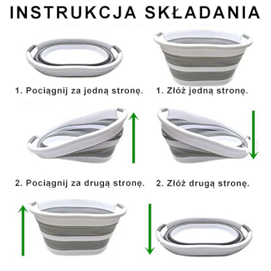 Skladacia oválna misa 50 x 37 cm bielo-sivá OVAL COMPACT 25L