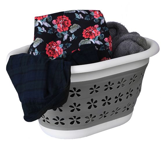 Skladacia oválna misa 50 x 37 cm bielo-sivá OVAL COMPACT 25L