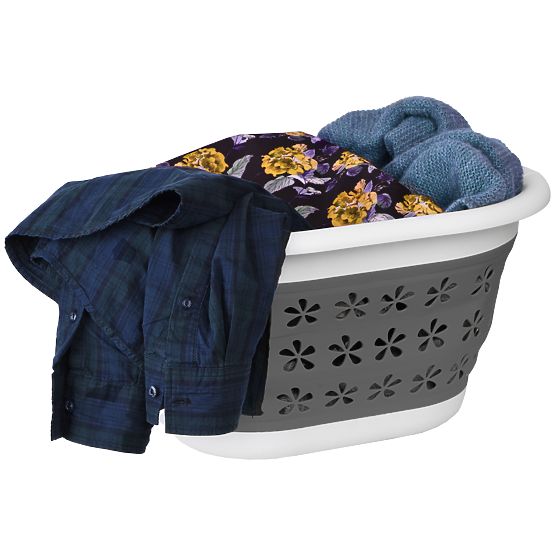 Skladacia oválna misa 50 x 37 cm bielo-sivá OVAL COMPACT 25L