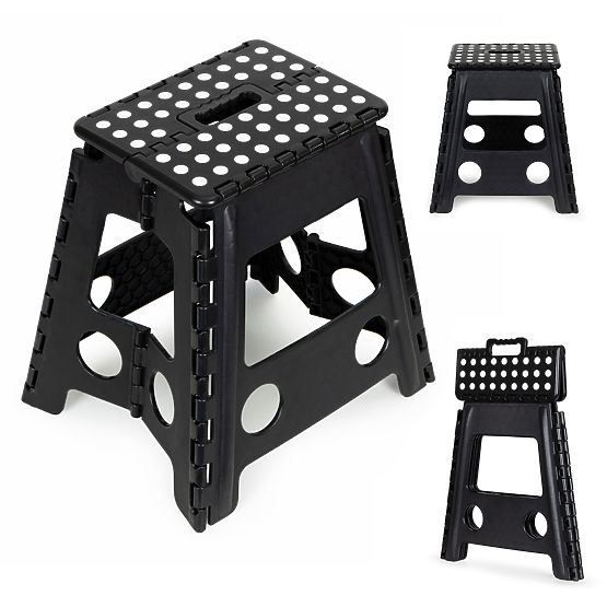 Skladacia stolička 1 stupňová taburet z plastu 39 cm
