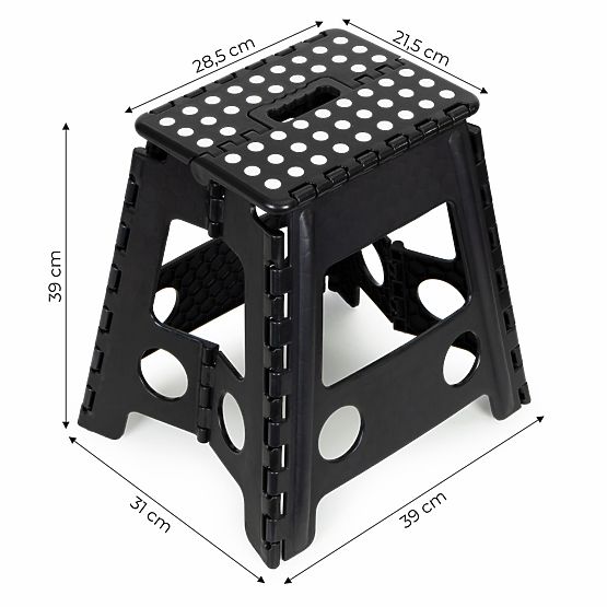 Skladacia stolička 1 stupňová taburet z plastu 39 cm