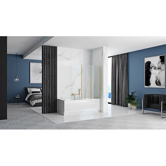 Skladacia vaňová zástenka Rea Agat-3 120 ZLATÝ KARTÁČOVANÝ