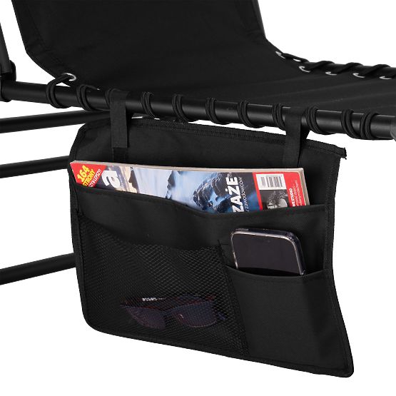 Skladacie záhradné lehátko nastaviteľné FENIKS čierne