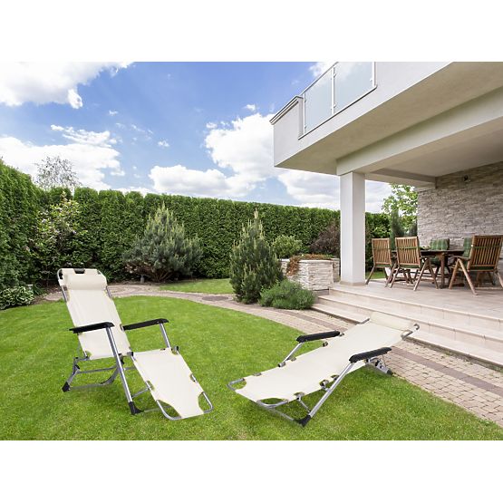 Skladacie záhradné plážové kreslo lehátko 2v1