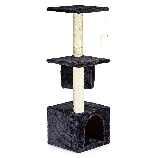 Škrabadlo pre mačku domček pelech strom sivý