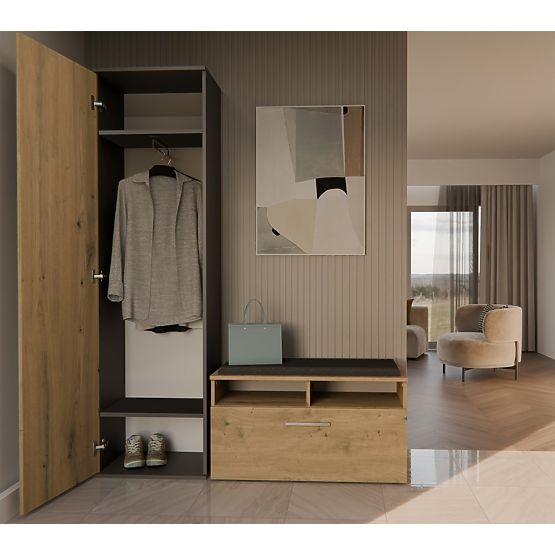 Skriňa DUO ANTRACIT DUB ARTISAN