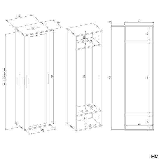 Skriňa DUO ANTRACIT DUB ARTISAN