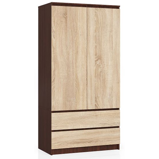 SKRIŇA S 90 cm 2 DVERE 2 ZÁSUVKY PK WENGE / SONOMA