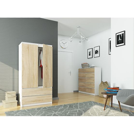 SKRIŇA S90 2D 2SZ CLP PK BIELA / SONOMA