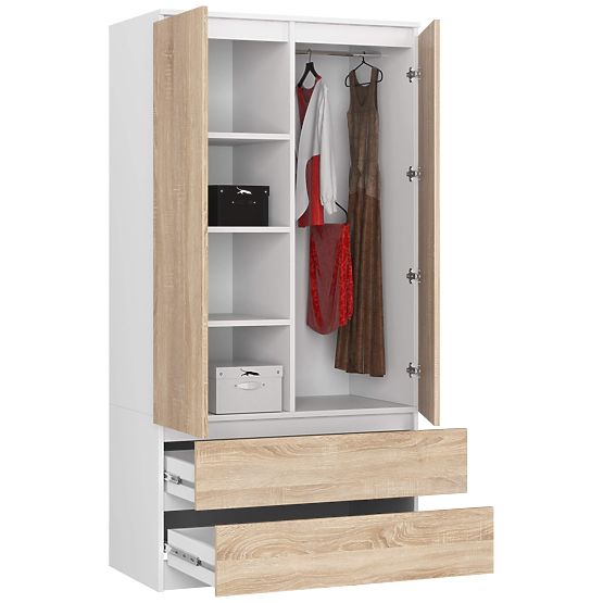 SKRIŇA S90 2D 2SZ CLP PK BIELA / SONOMA