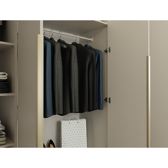 SKRIŇA SENSO 4D 200 CM 4 DVERE ZLATÉ ÚCHYTY DO OBÝVAČKY SPÁLNE KAŠMÍR BÉŽOVÁ