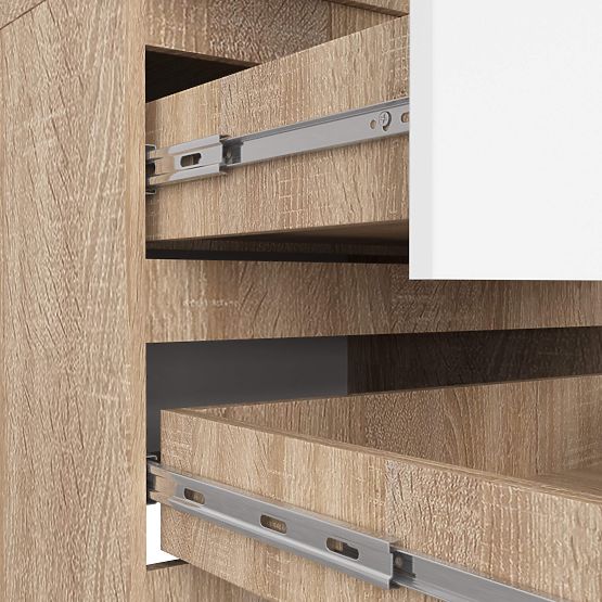 SKRIŇA STAR S 60 cm 2 DVERE 2 ZÁSUVKY PK SONOMA / BIELA