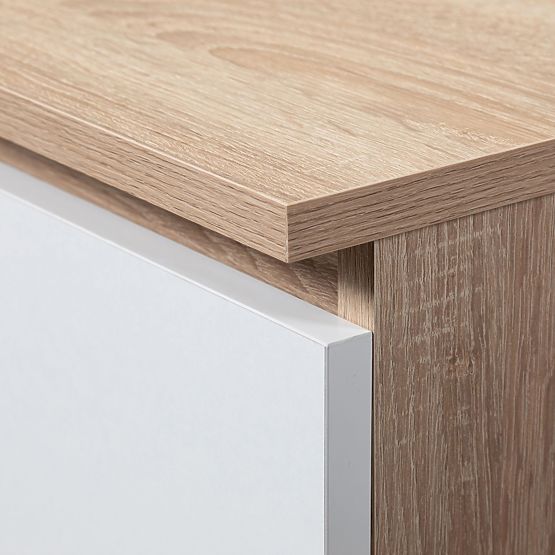 ŠATNÍK STAR S 60 cm 2 DVERÍ 2 ZÁSUVKY SONOMA / BIELA