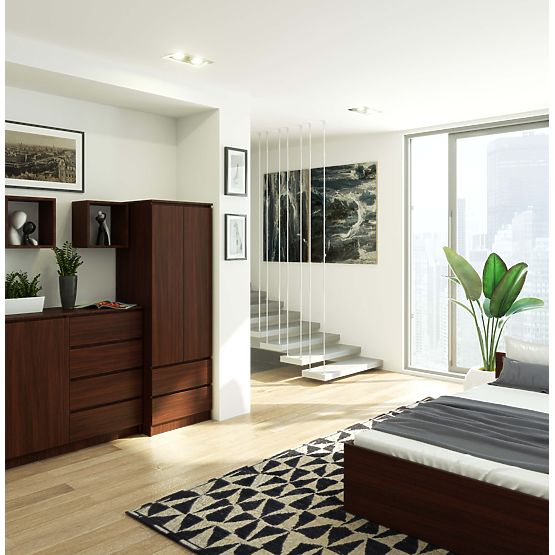 SKRIŇA STAR S 60 cm 2 DVERÍ 2 ZÁSUVKY WENGE