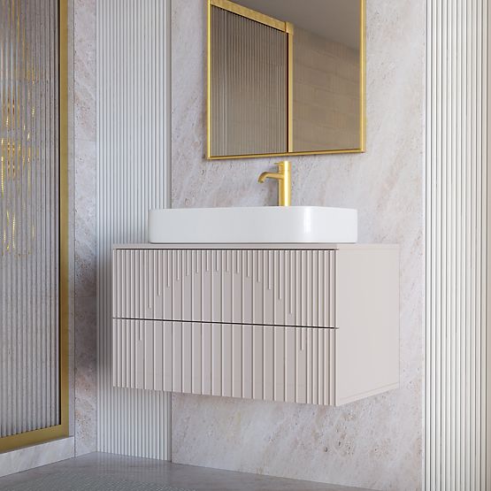 Skrinka pod umývadlo Arcano 80 cm, drážkovaná, kašmír