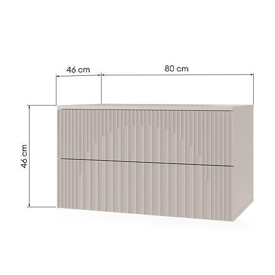 Skrinka pod umývadlo Arcano 80 cm, drážkovaná, kašmír