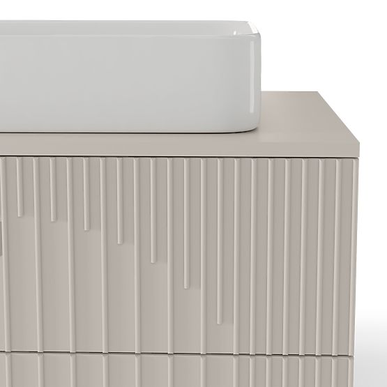 Skrinka pod umývadlo Arcano 80 cm, drážkovaná, kašmír